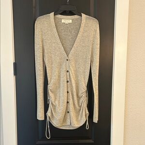 rag & bone Light Gray Ruched Cardigan